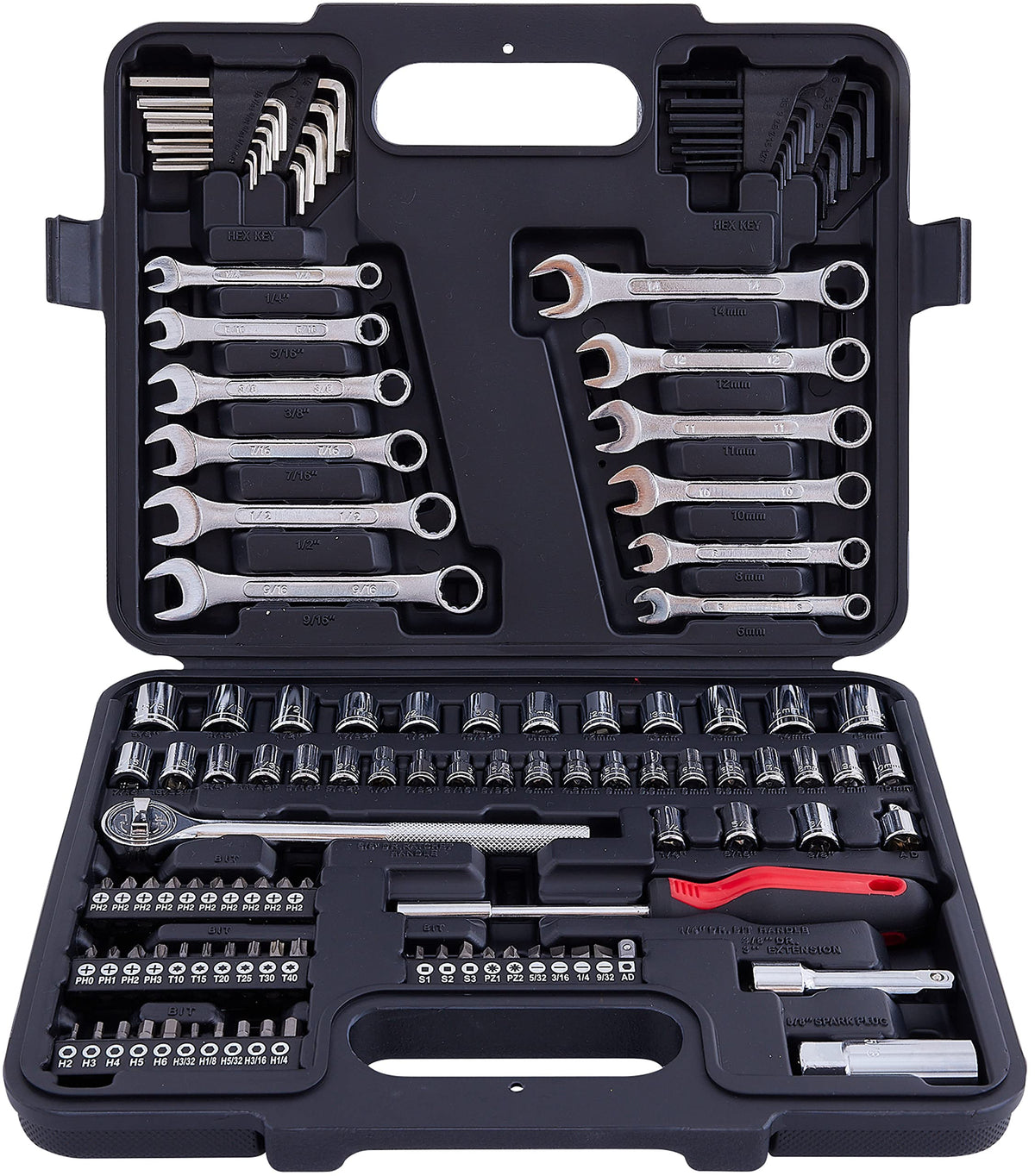 121-Piece Mechanics Tool Set, 1/4 & 3/8-Inch Drive L7559